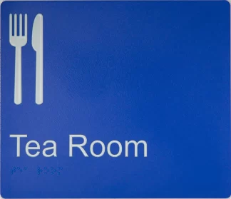 Tea Room Sign Blue (Braille)