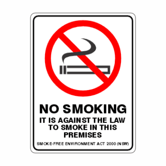 Smoke Free Environment Act (NSW) - No Smoking In These Premises